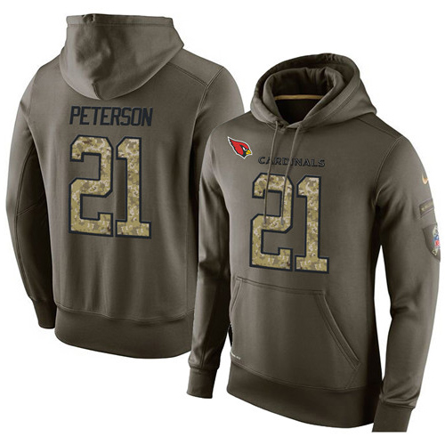 NFL Nike Arizona Cardinals #21 Patrick Peterson Green Salute To Service Men's Pullover Hoodie